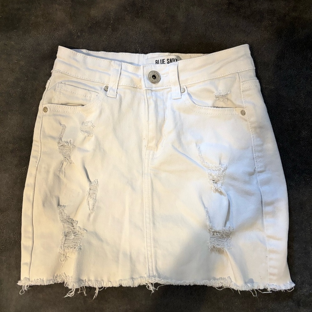 Young Adult White Jean High Skirt Size S